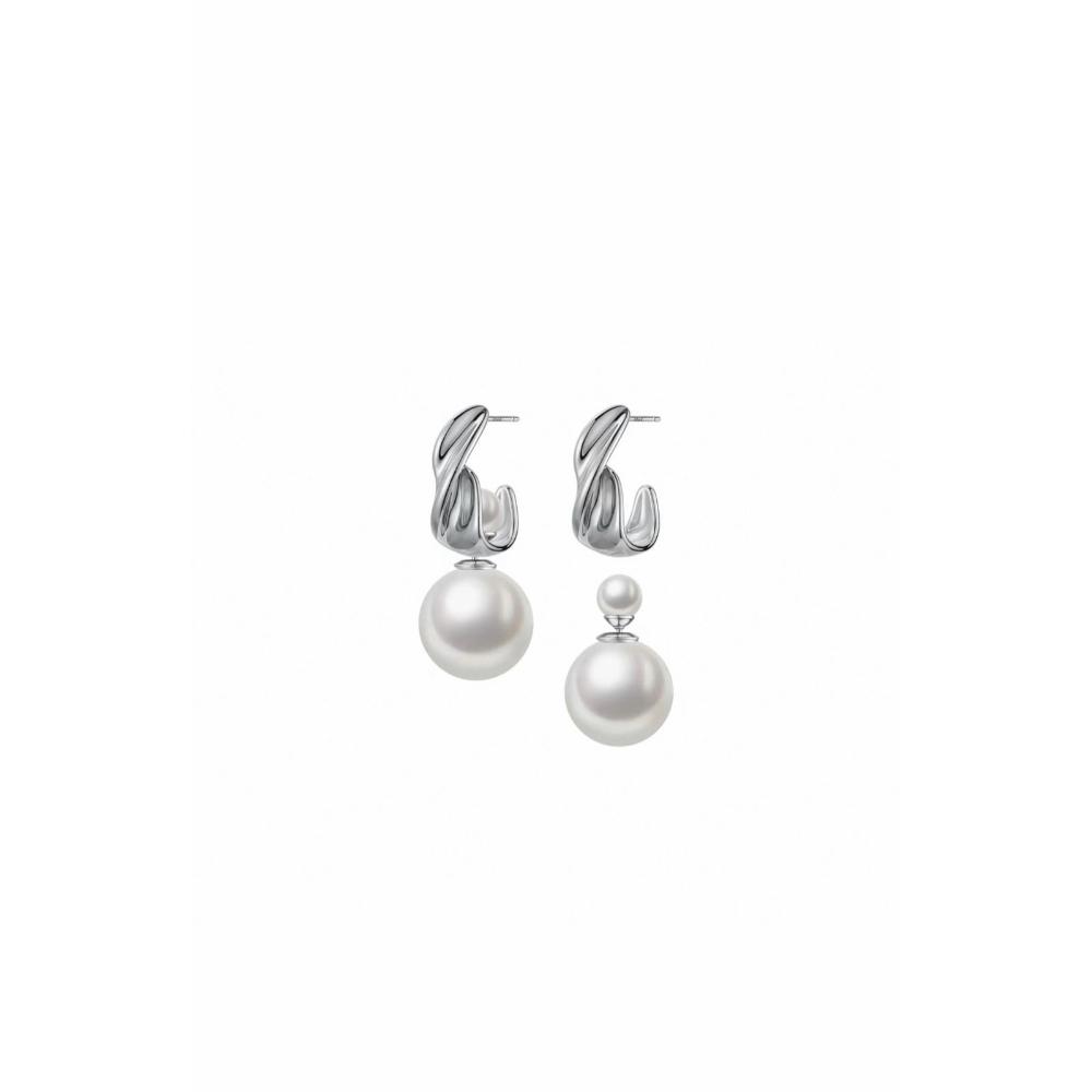 Silver-tone earrings with two designs